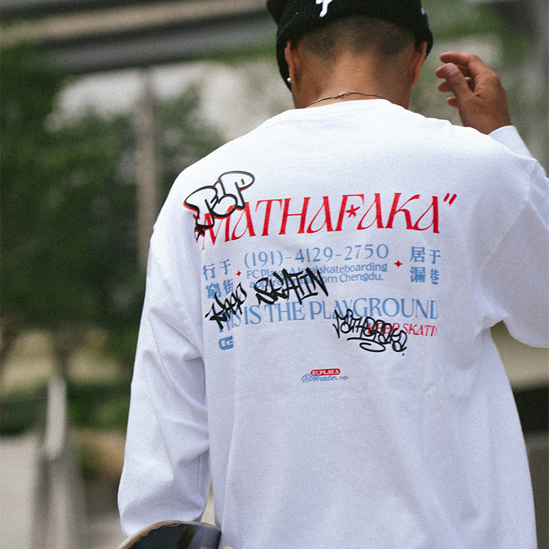 FCP skate co. FDS L/S tee 美式街头滑板宽松标语长袖FCPlaya-Taobao