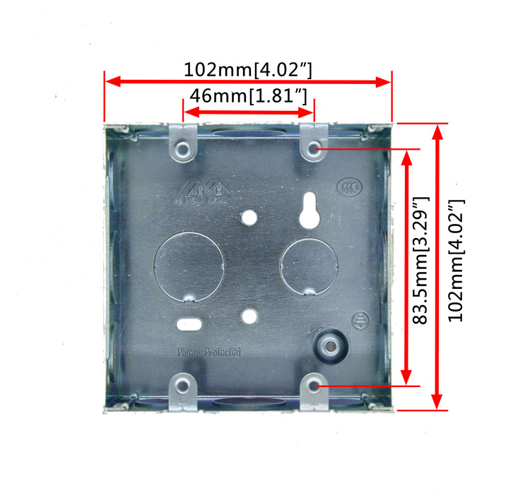 120型美标金属底盒美式日式118暗装接线盒孔距83.5MM松下鸿雁通用-Taobao