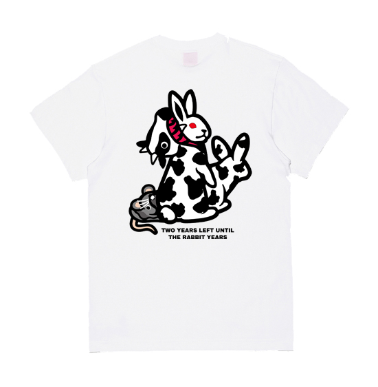 FR2 Rabbit Donut T-shirt 甜甜圈大白兔男女情侣宽松短袖T恤潮-Taobao