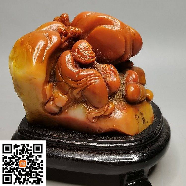 限定版☆ 中国古董品 壽山石擺件 盤竜印 擺件 秀作 手彫 精美