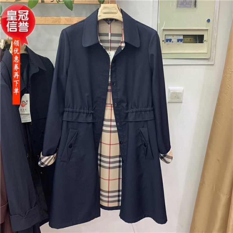 鑫姿彩11专柜正品新款秋季女装时尚格子内衬大码风衣外套妈妈装女