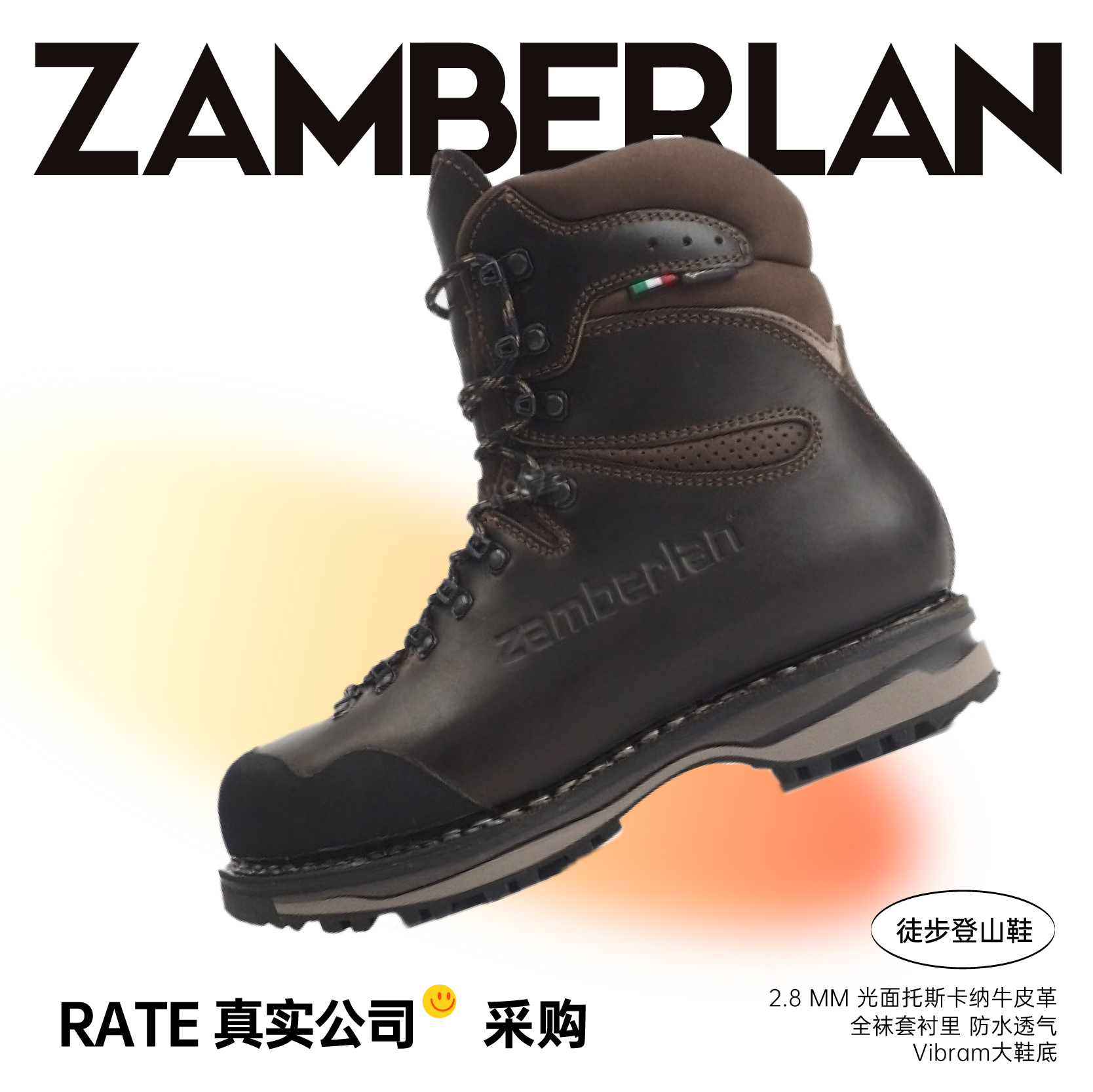 RATE代购赞贝拉Zamberlan NW GTX整皮户外徒步登山鞋防水棕黑-Taobao