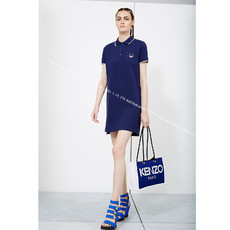 Женское платье 2015春夏新款 法国正品代购kenzo 刺绣小虎头polo中款连衣裙