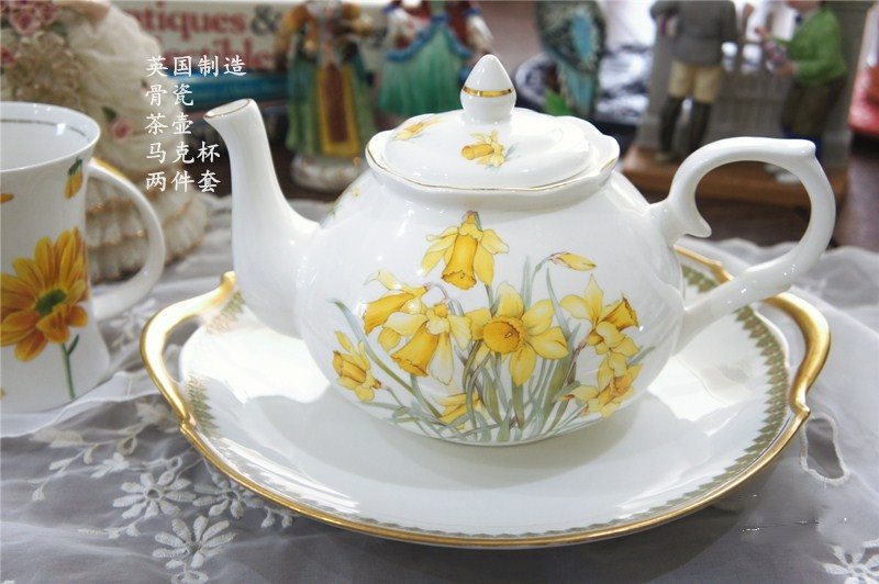 西洋古着英国制造Royal Albert老镇玫瑰茶杯果碟餐盘餐具五件套-Taobao