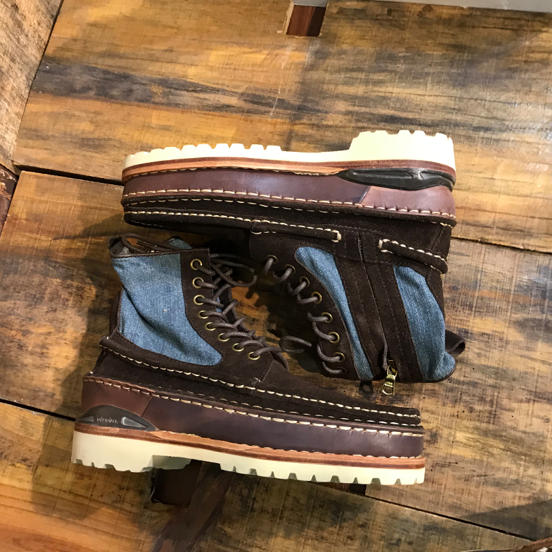 visvim uncle gui 马丁靴鞋王拼接高帮日潮增高植糅皮登山潮靴男-Taobao