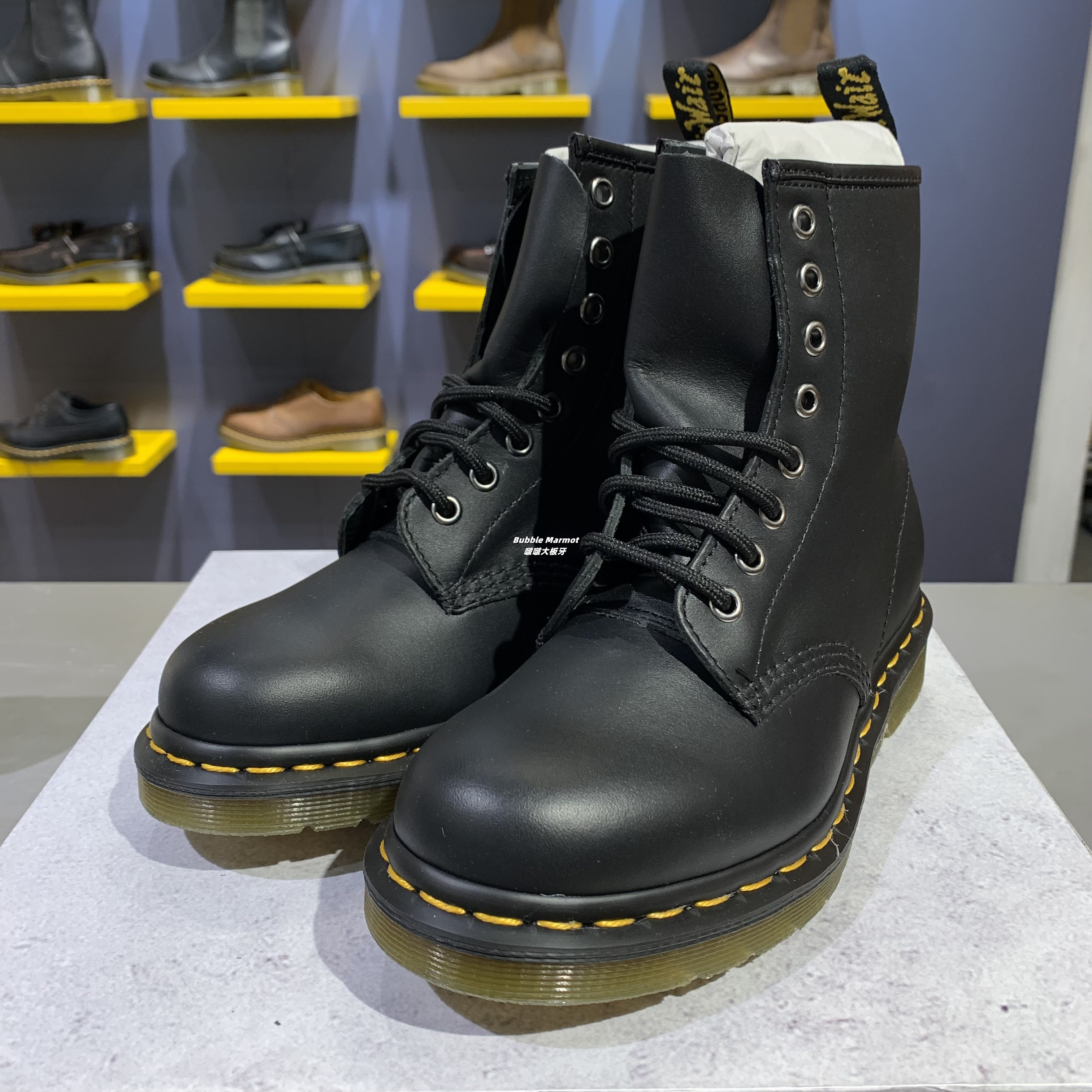 5折代购智秀同款Dr.Martens NAPPA 1460 8孔窄版软皮硬皮马丁靴-Taobao