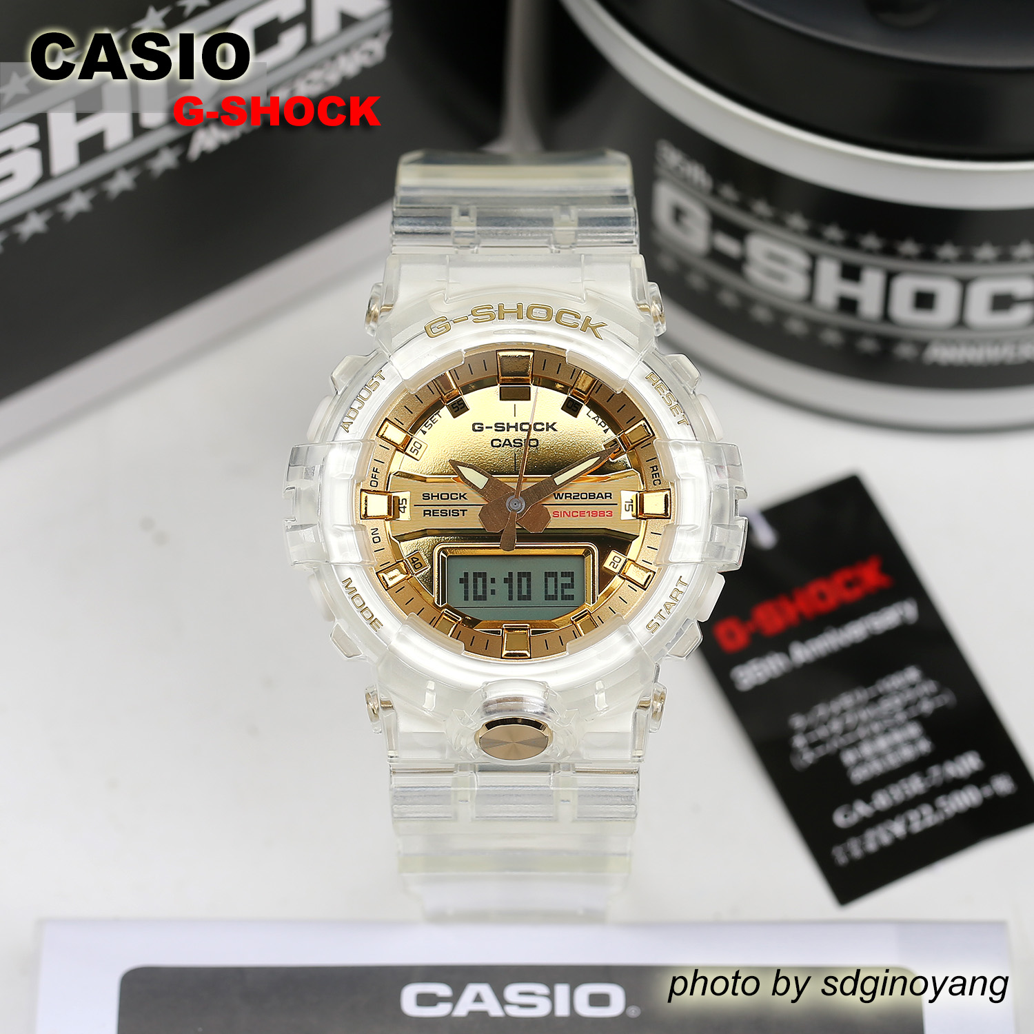 CASIO卡西欧G-SHOCK DW-5035E-7JR 35周年方块冰川金系列全新结束-Taobao