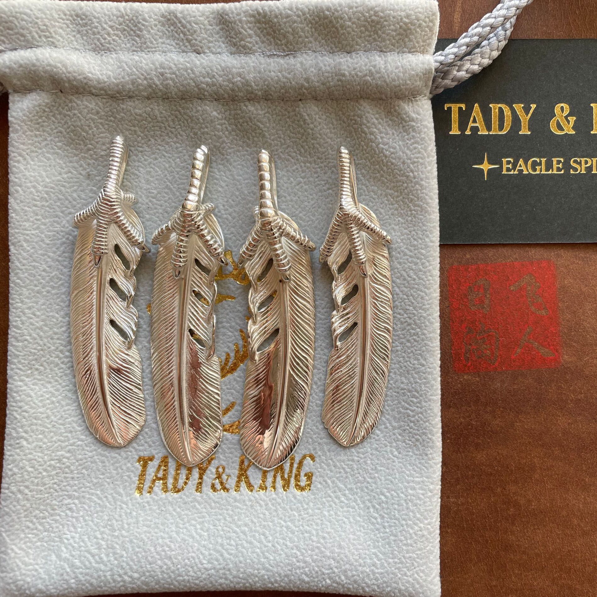 TADY KING素毛银羽毛TK吊坠高桥吾郎GOROS弟子tadyking手工银饰-Taobao