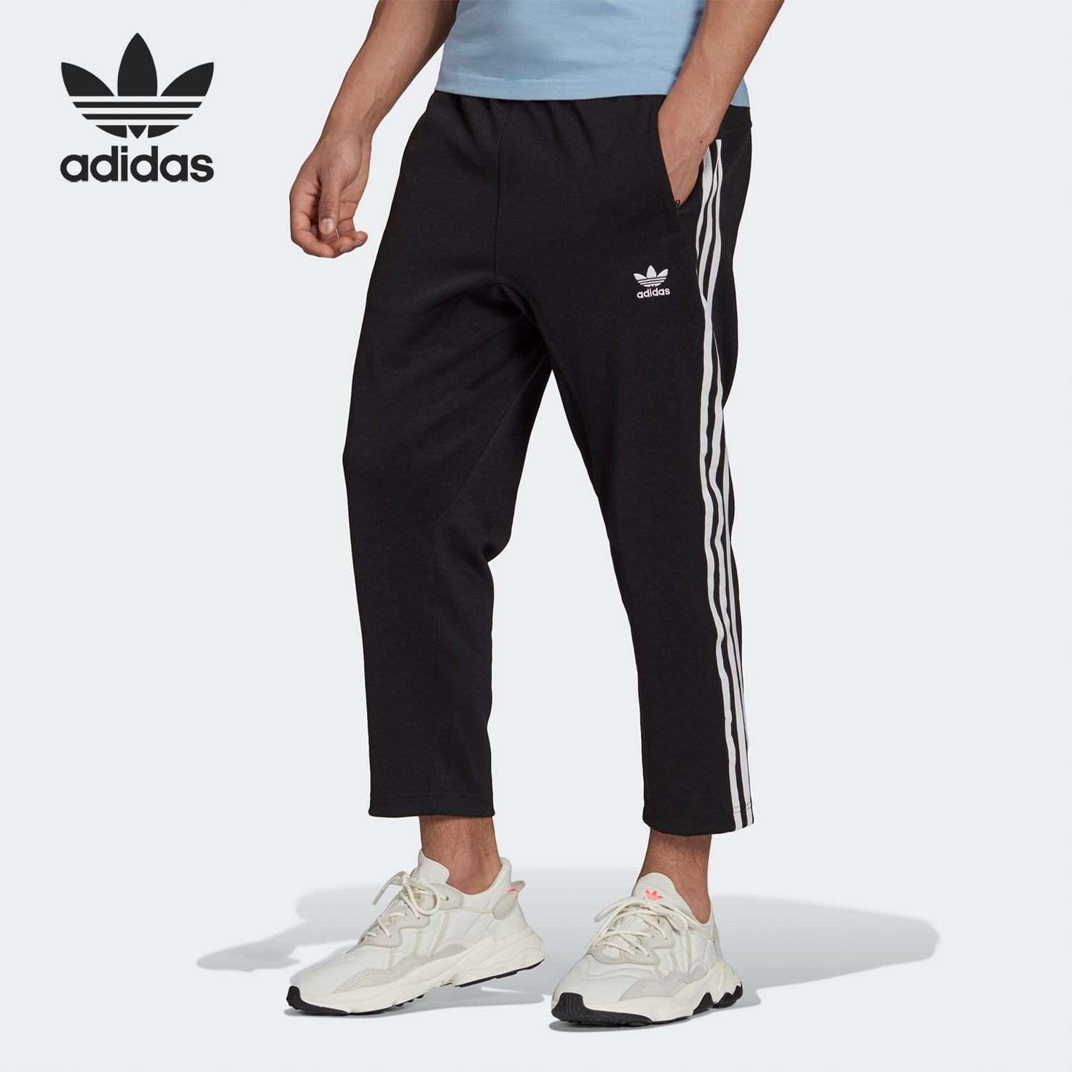 Adidas/阿迪达斯官方正品三叶草夏季三条纹男子运动九分裤FN2804-Taobao