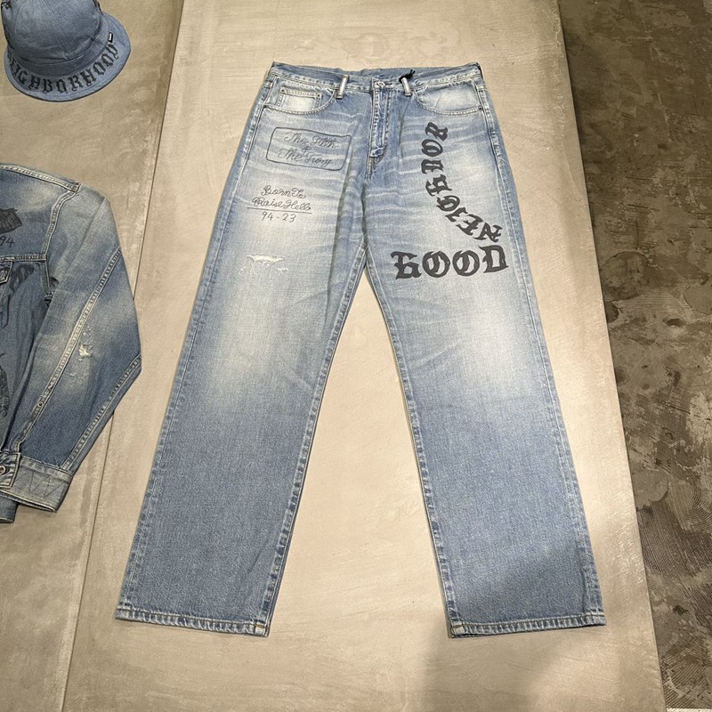 四季出品预约NEIGHBORHOOD WASHED DENIM DP做旧水洗牛仔裤男23AW-Taobao