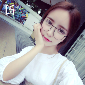 金属复古平光镜