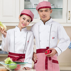 Спецодежда 酒店厨师工作服装 后厨制服 长袖厨房服装 白色厨师服 男女秋冬款