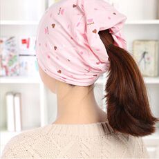 Повязка для роженицы 月子帽纯棉春夏孕产妇帽子产后时尚竹炭棉防风护发多功能堆堆帽夏 Pregnant Mommy