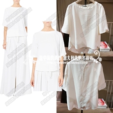 женская рубашка sale意大利代购正品 marella 2015春夏白色半袖上衣衬衫eclisse