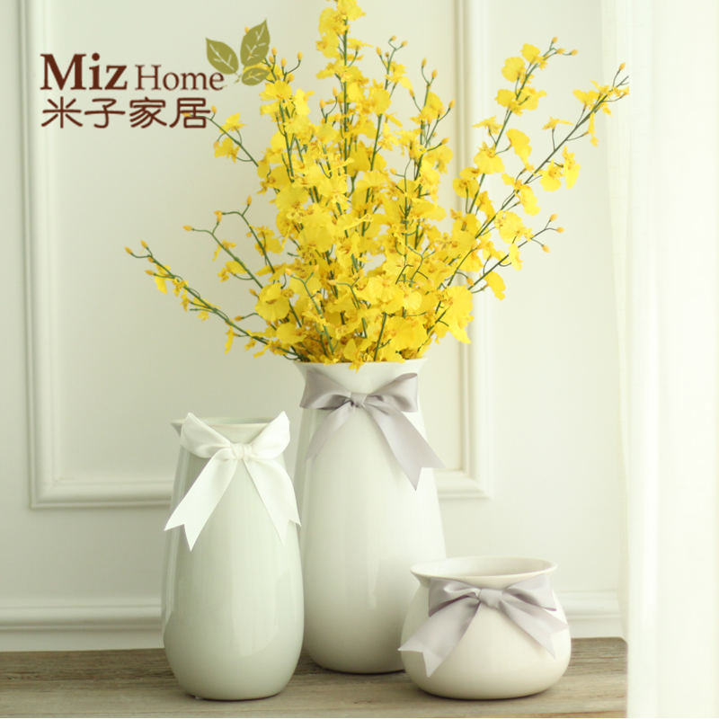 创意时尚落地客厅 现代简约摆设摆件家居装饰品 陶瓷干花花器花瓶