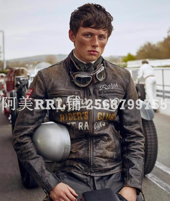 Rrl slim fit discount leather moto jacket