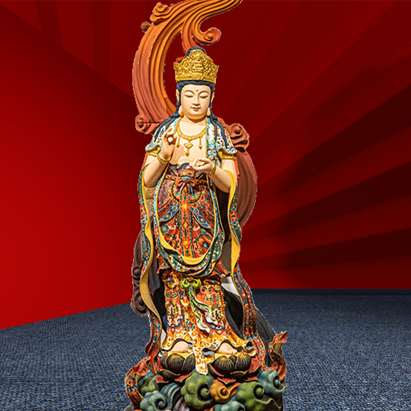 三漫陀木雕娑婆三圣释迦牟尼佛雕刻工艺佛像摆件地藏王观音菩萨像