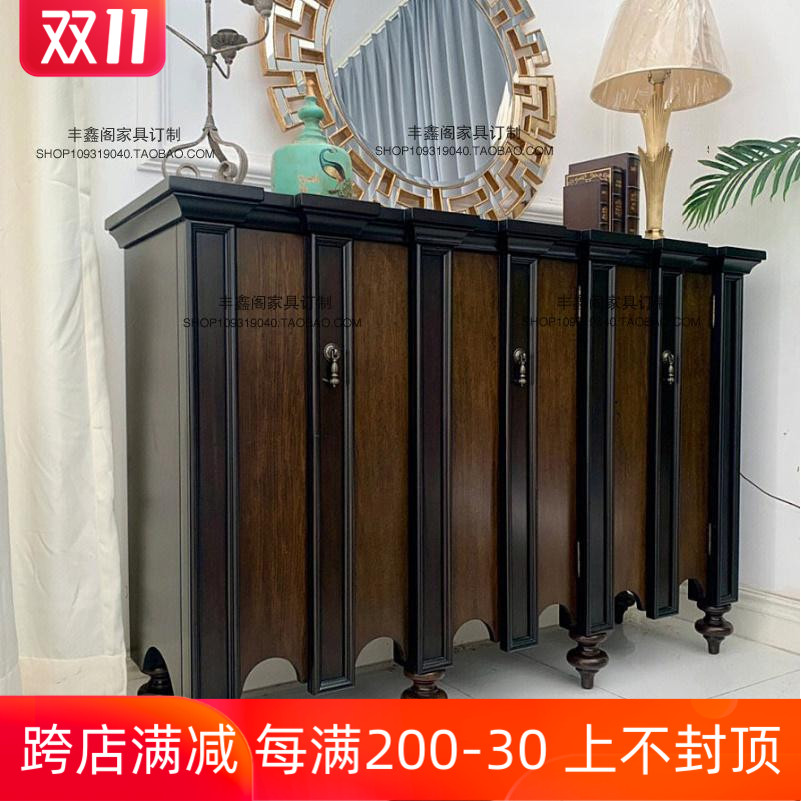 中古折叠小边桌复古雕刻螺旋腿椭圆茶水桌vintage咖啡厅网红圆几-Taobao