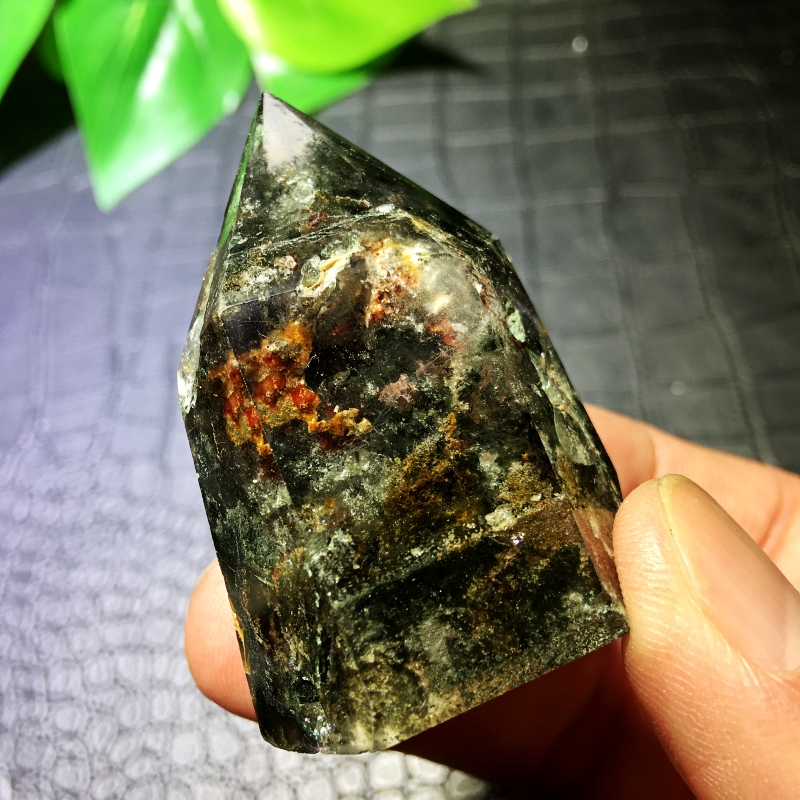 收藏天然绿幽灵水晶原石摆件绿幽灵晶簇水晶块矿物石毛料裸石手握-Taobao