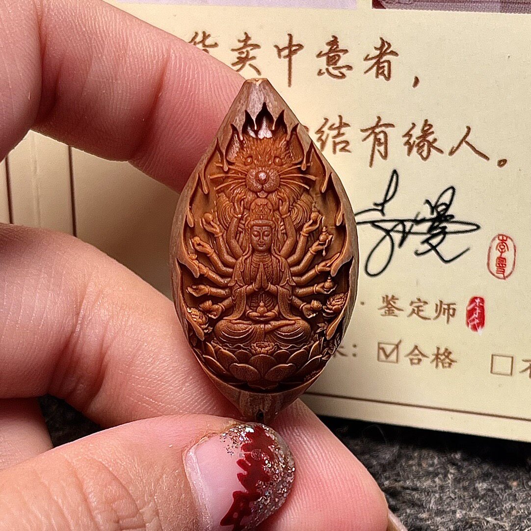 橄榄核雕北工名家核舟记纯手工雕核舟记同款核雕核舟记带锚十开门-淘宝网