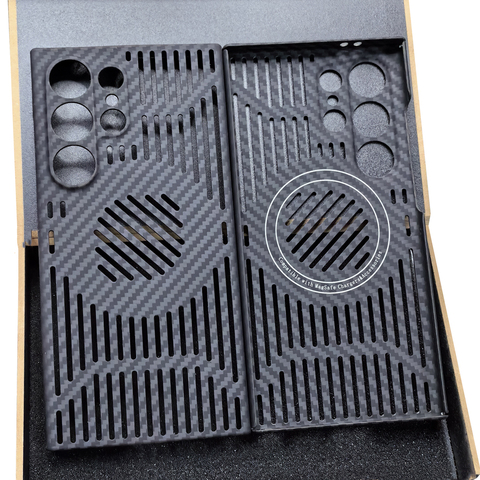 S24, S24 Plus, S24 Ultra Rimless Borderless Frame Lightweight Magnetic Hollow Heatsink Heat Dissipation Carbon Fiber Samsung