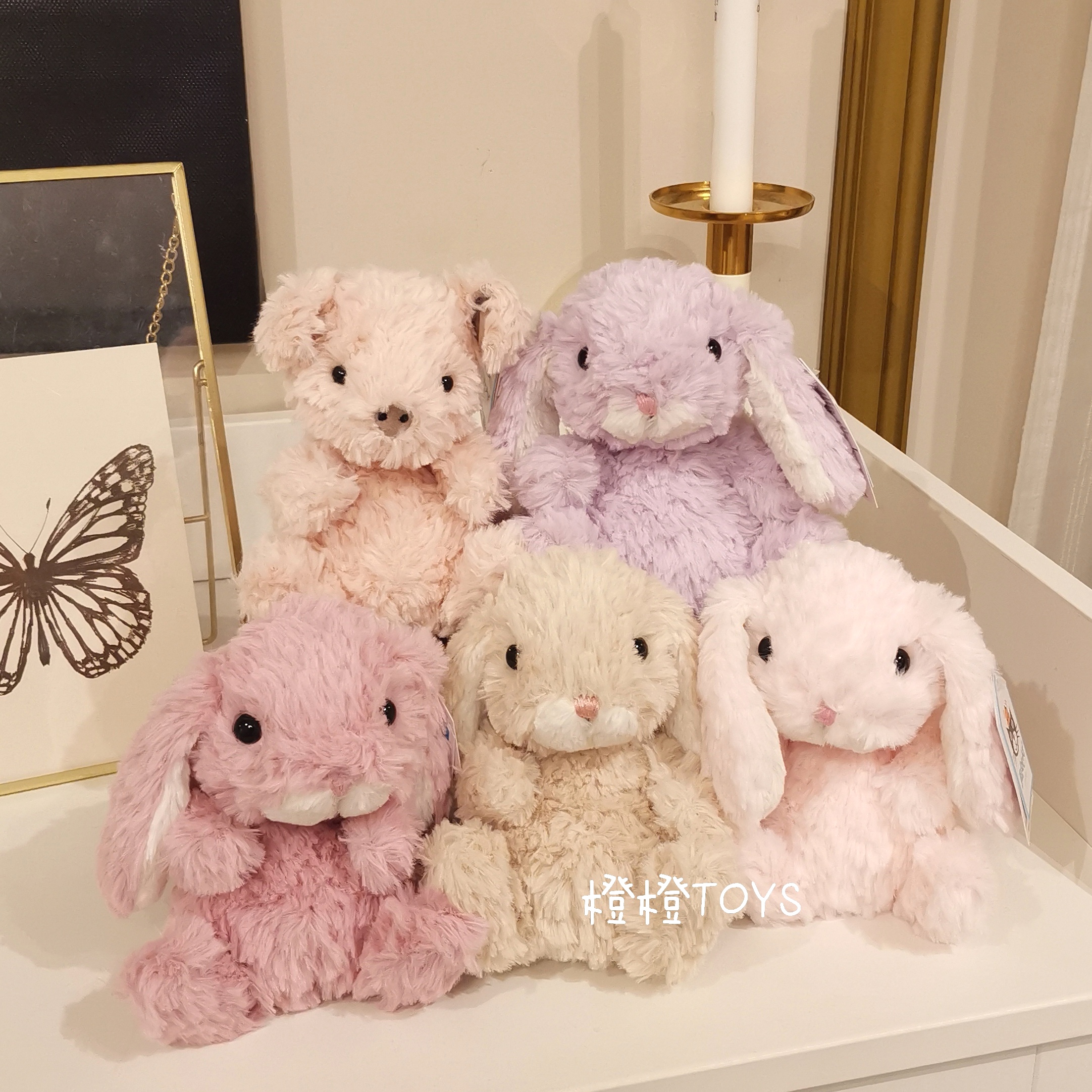 jellycat mumble羊小狗熊猫卷福奶牛squiggle calf公仔青蛙狐狸-Taobao