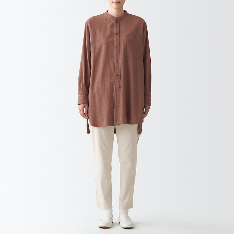 オーラリー Linen Gabardine Band Collar Shirts - www.top4all.pl