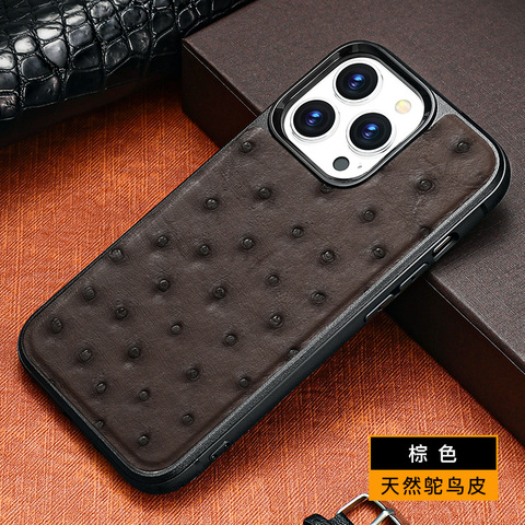 Crocodile Pattern Genuine Leather Luxury MagSafe 15, 14, 13, 12 iPhone Case