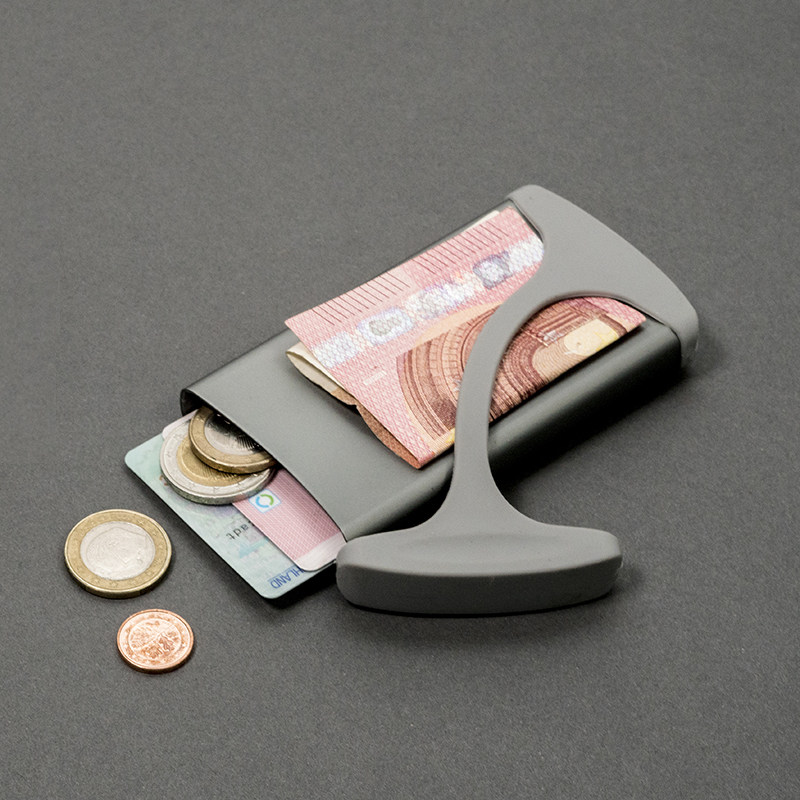 渣洗！德国Hug Wallet新款简约时尚钱夹超薄短款男士女士金属卡夹