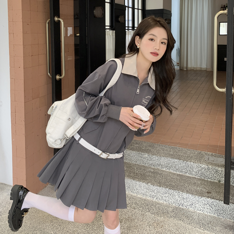 黑色小香风套装女秋季2023新款法式气质高级短外套百褶短裙两件套-Taobao