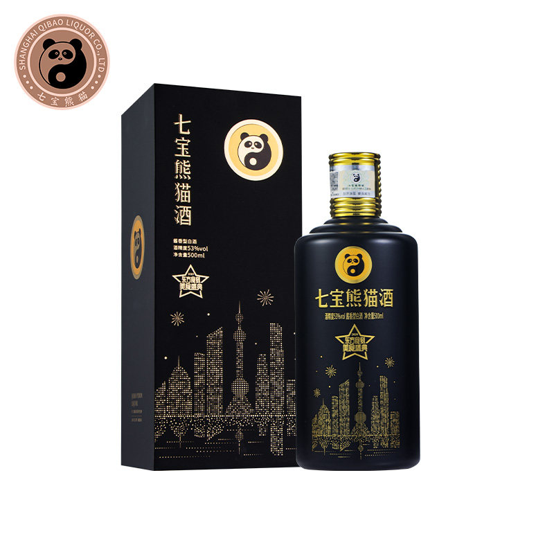 七宝熊猫臻选系列酱香型白酒53度500ml单瓶装评价- 淘宝网
