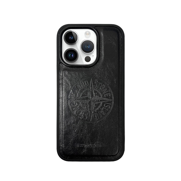 Stone Island MagSafe High End Premium Leather Embossed 15, 14, 13, 12 iPhone Case