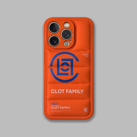 Orange — CLOT Family New Puffy Puffer Down Jacket 15, 14, 13, 12 iPhone Case