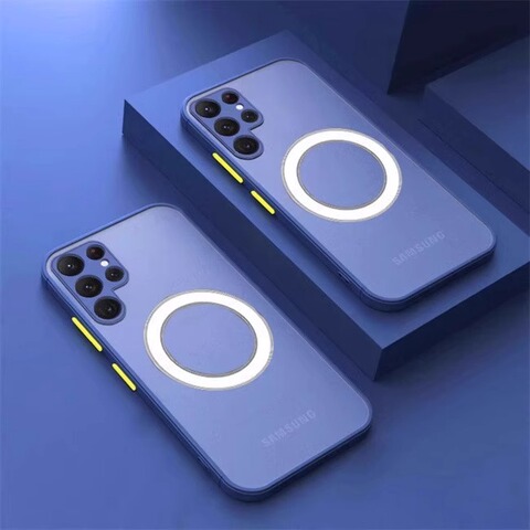 Purple — MagSafe Matte Minimal Camera Lens Protection S24, S24 Plus, S24 Ultra Samsung Phone Case