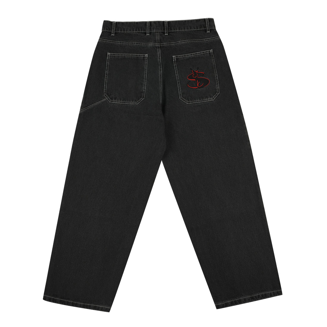 DIME BAGGY DENIM PANTS WASHED BLACK