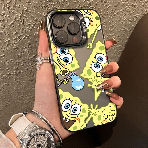 Black — SpongeBob Square Pants Girls – Cartoon 15, 14, 13, 12 iPhone Case