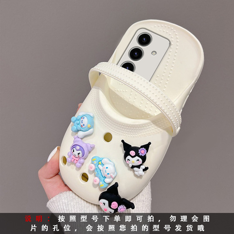 Croc With Jibbitz Girls Funny Cartoon 3D Silicone TPU S24, S24 Plus, S24 Ultra, S23, S23 Plus, S23 Ultra Samsung Phone Case