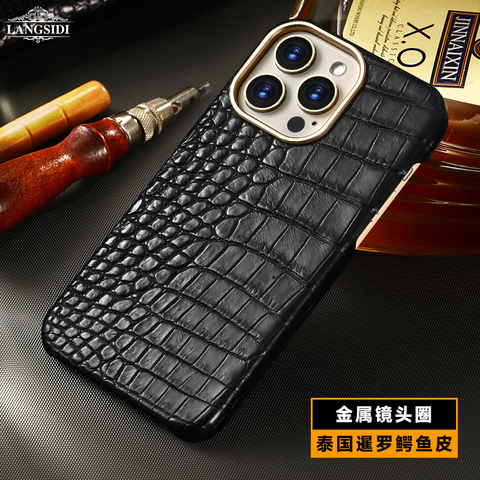 Stingray Pearl Fish Luxury Genuine Leather High End Premium MagSafe Magnetic 15, 14, 13, 12 iPhone Case