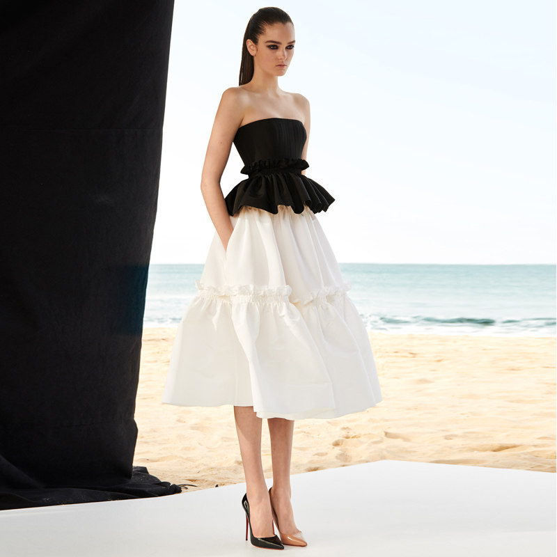 年会晚礼服中长裙2021新款显瘦宴会派对小礼服连衣裙气质高档女装