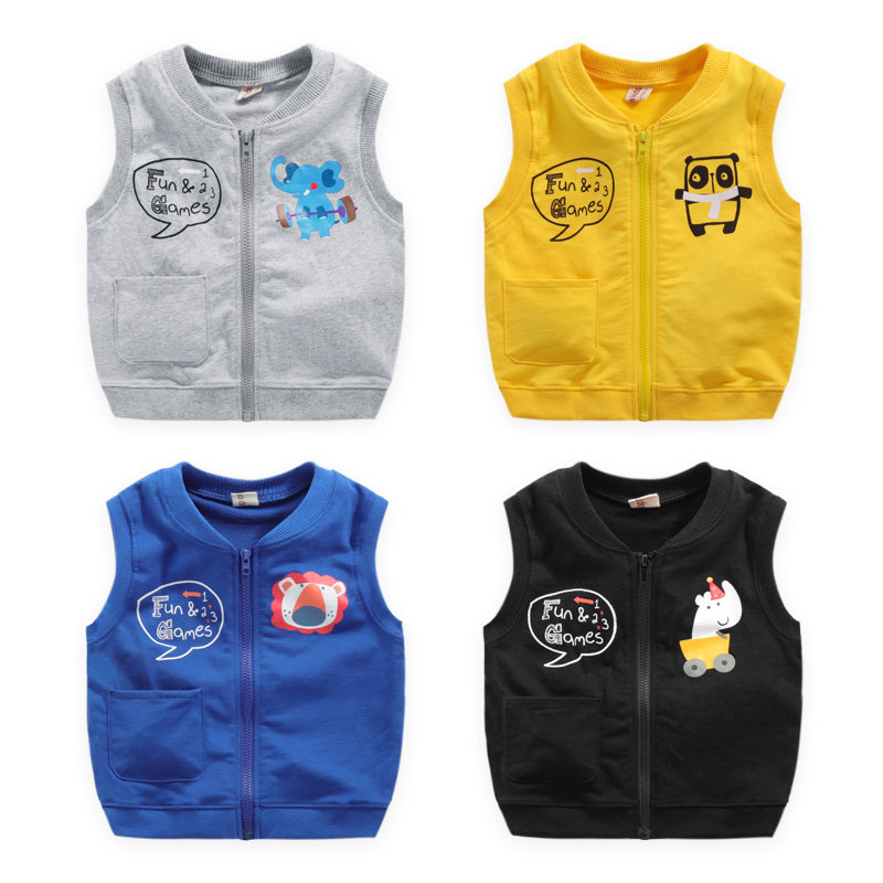 男童马甲外穿春秋款2021儿童装卡通背心春款洋气宝宝韩版潮薄款男
