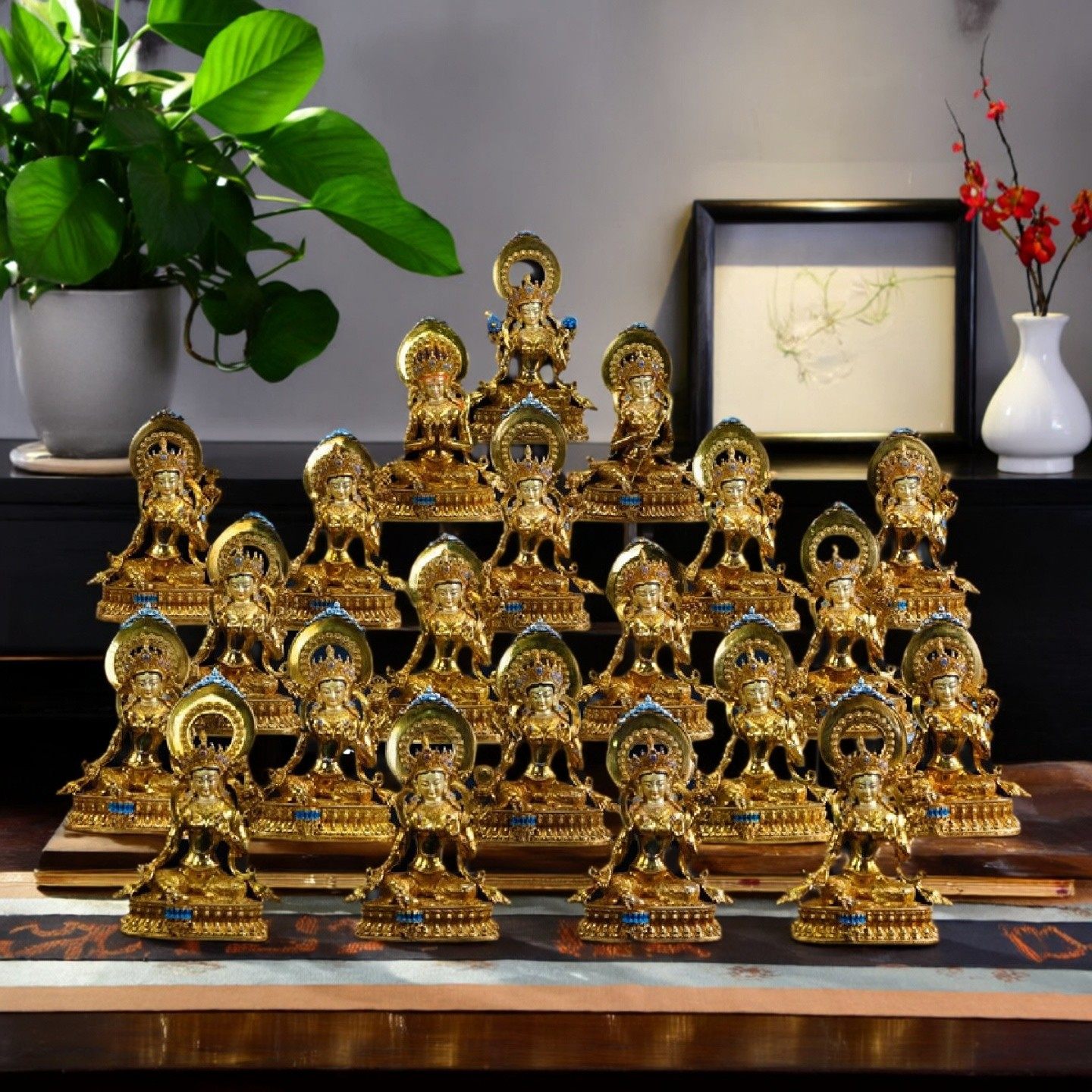 藏式合金八吉祥八宝树金色八宝吉祥树供具吉祥八宝密宗法器摆件评价- 淘宝网