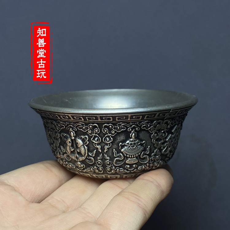 古董收藏青铜酒樽仿古做旧古代宫廷酒杯铜爵杯帝王杯青铜器父辛爵