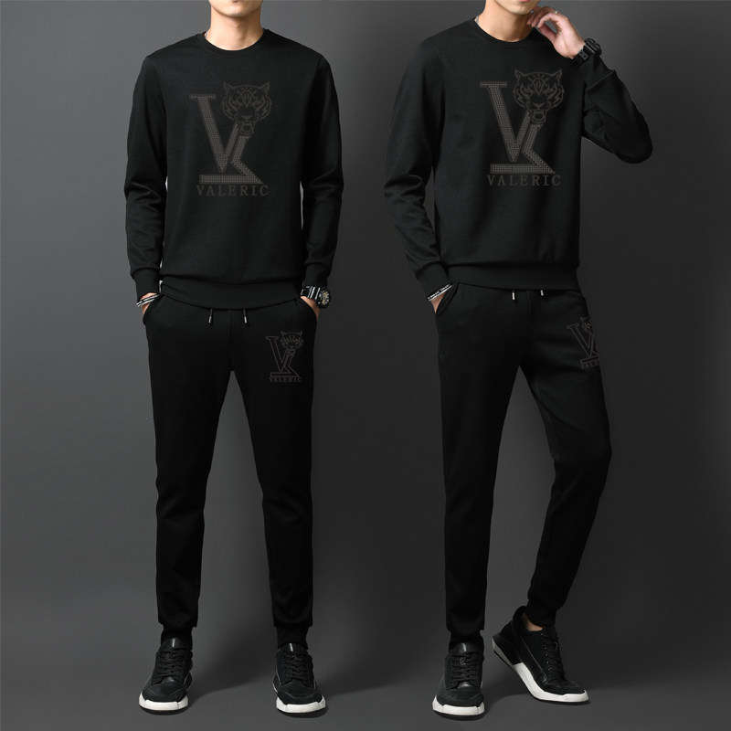 运动套装男2021新款搭配帅气卫衣加绒加厚休闲秋季休闲装男装春秋