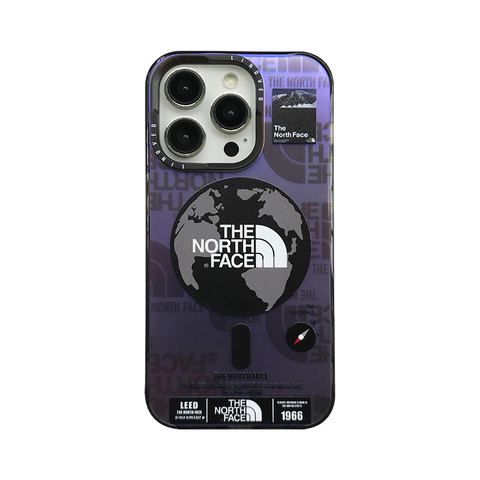 The North Face MagSafe Purple Clear Logo iPhone Case