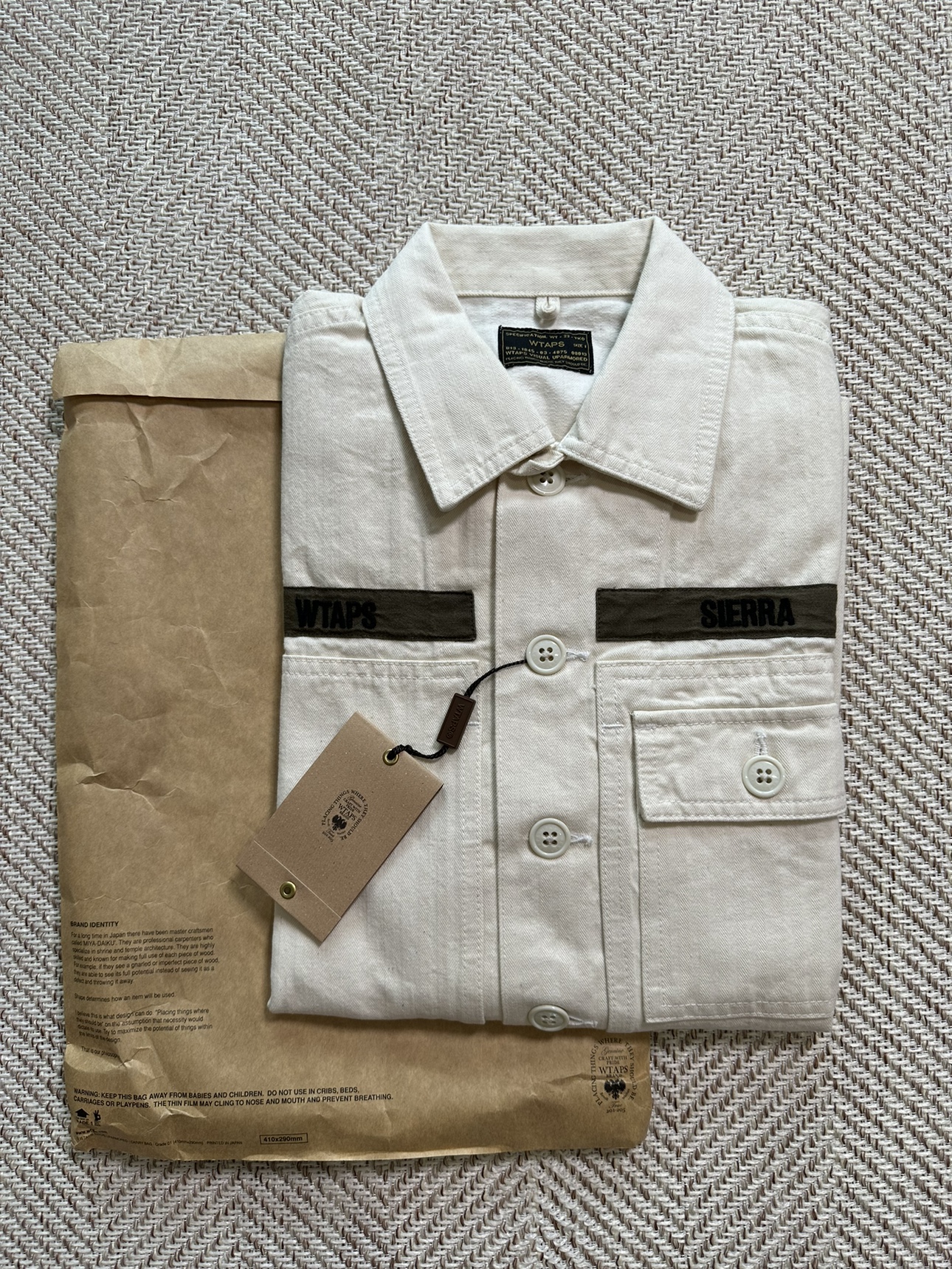 折扣撿漏WTAPS SCOUT LS/SHIRT.COTTON.OXFORD 無領工裝襯衫20SS-Taobao