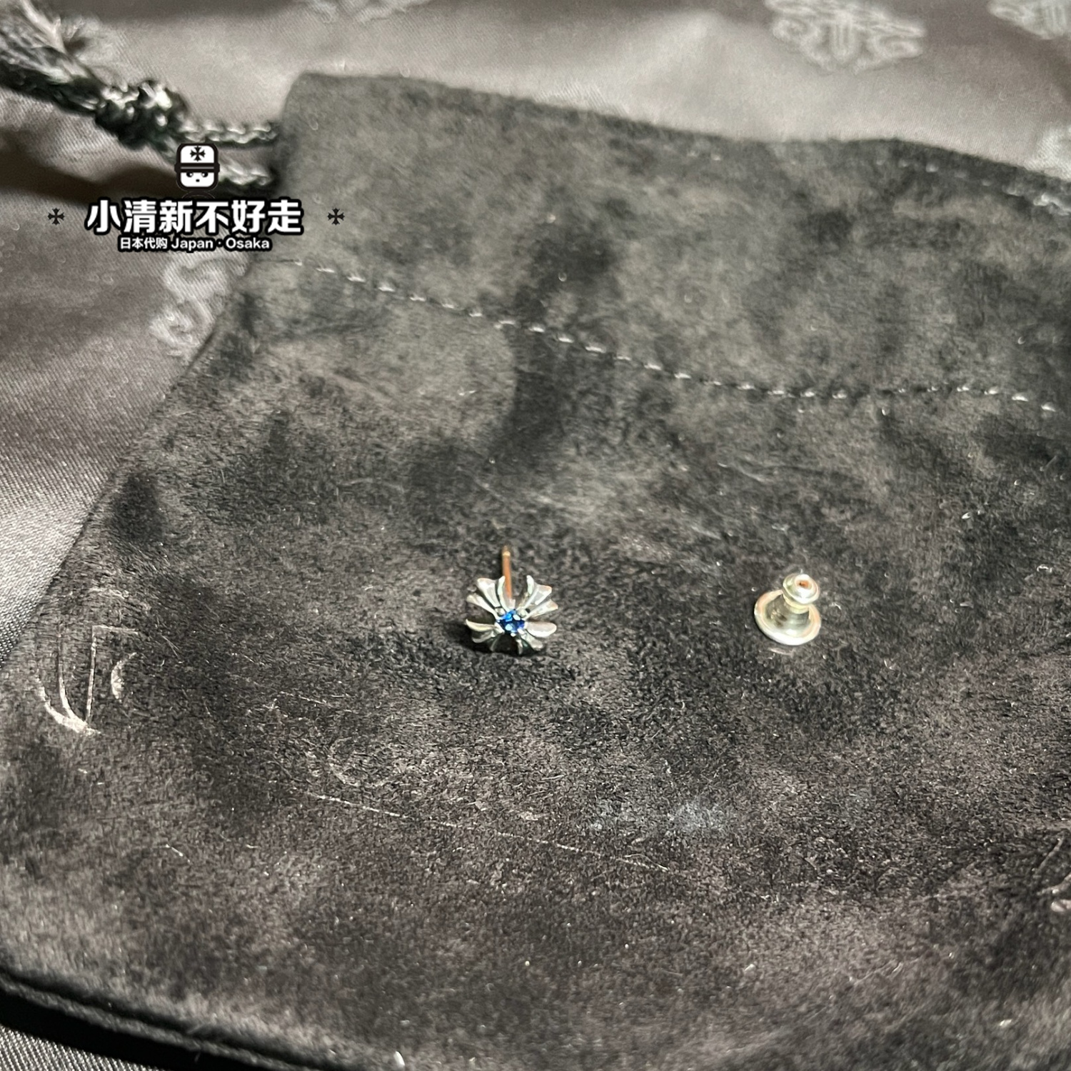 日本代购chrome hearts 克罗心基础十字童军花六芒星22K金耳钉-Taobao