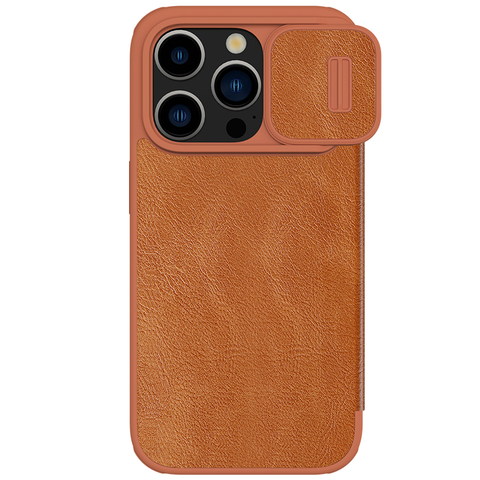 Nillkin Qin Pro Leather High End Premium – High Quality Magnetic Camera Lens Protection 15, 15 Plus, 15 Pro, 15 Pro Max