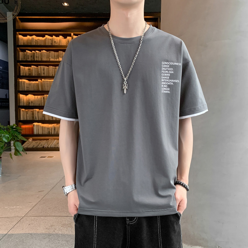 ins男士潮牌夏季韩版短袖t恤男士上衣情侣宽松潮流青少年半袖男