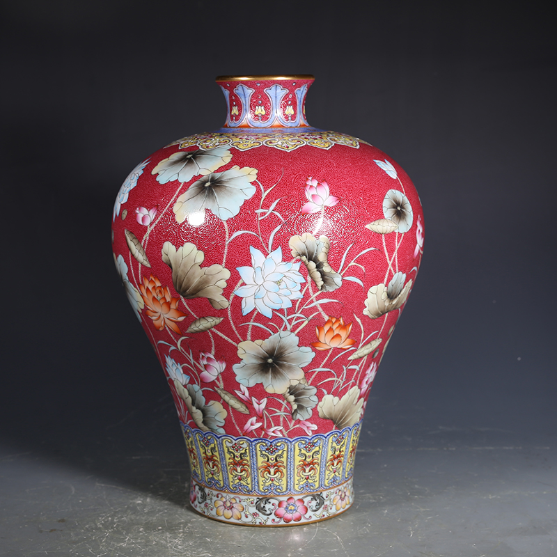 紅釉葫芦瓶瓢箪花器古陶磁器-