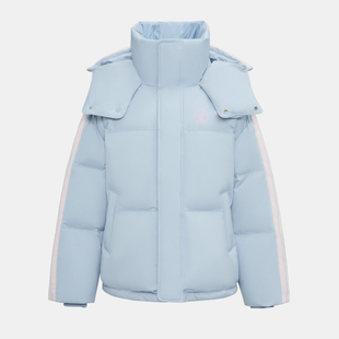 雪中飞2025冬新款男女情侣短连帽羽绒服活力运动学院风面包潮流F